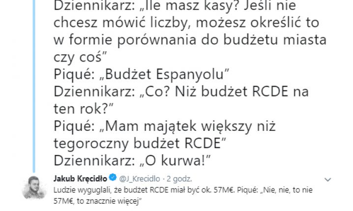 Pique porównał swój budżet do... Espanyolu! xD